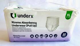 Underx 860003243503 Disposable Incontinence Underwear Overnight Pull Ups Adult Xl 20 Pack
