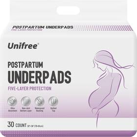 Unifree 851937005480 Premium Disposable Postpartum Underpadsbed Pads Incontinence Anti-slip