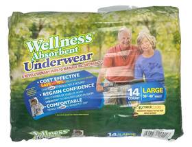 Unique Wellness 695924504514 Absorbent Underwear 14 Count Large 30 Inch - 40