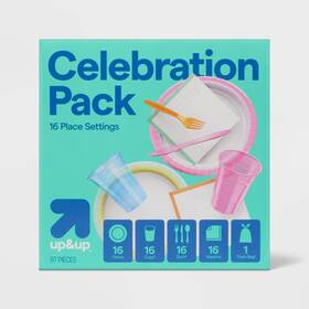 Up&up 191907962741 Disposable Table Top Celebration Pack 97ct Party Supplies