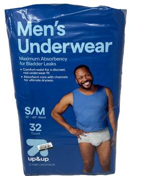Up&up 492450101442 Mens Underwear Maximum Absorbency S/m 32 Count