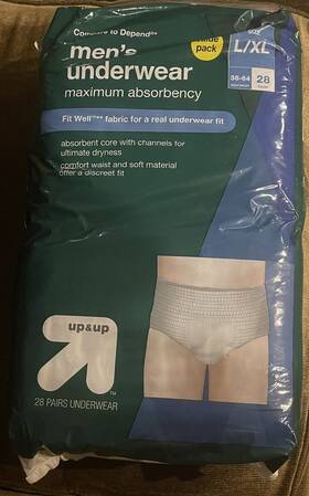 Up & 492450102173 28ct. Disposable Men S Underwear White L/xl 38 Inch -64 Waist And