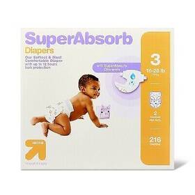 87990501 Up & Disposable Diapers Economy Pack - Size 3 216ct And