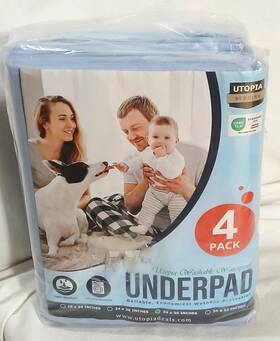 2302028 Utopia Bedding Washable Underpads 34 Inch X 36 Waterproof 4 Pack Reusable
