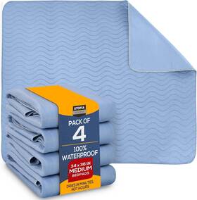 Ub1187 Utopia Bedding Waterproof Incontinence Bed Pads 34 X 36 Inches Washable Reusable Underpad Blue