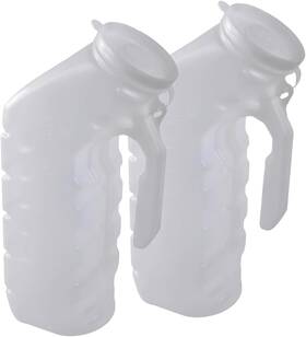 Vakly 313027214207 Male Urinal With Cover And Handle Portable Handheld Overnight Pee Bottles For Me