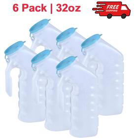 69104033 Vakly 6 Pack Male Urinal With Glow In The Dark Spill Proof Cover 32 Oz - 1000ml