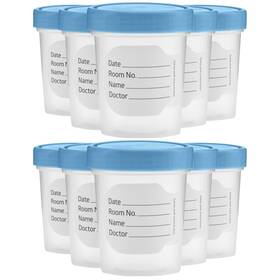 Vakly 810077218921 Specimen Cups With Leak Proof Screw On Lids - 4oz Clear Non-sterile Urine Sam