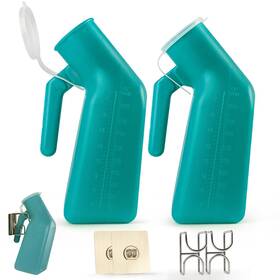 Varlty 707876458675 Urinals For Men 1000ml Urine Bottle Green With 2 Hooks Suitable Nightt