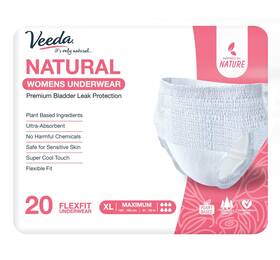 Veeda 810462023260 Natural Adult Incontinence Underwear For Women - Postpartum Bla