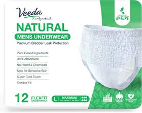 Vimul12us Veeda Natural Adult Incontinence Underwear For Men - Disposable Bl