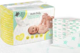 Vesta Baby 850008841286 Disposable Changing Pads 65 Pack - Soft Absorbent Leak Proof Pee Mats Whi