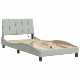 3213805 Vidaxl Bed Frame With Led Lights Platform Base Bedroom Furniture Velvet Vida
