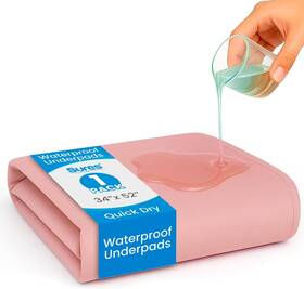 Vive 810041986252 Bed Pads For Incontinence Washable Wetting Protection 34 X 52 Pink