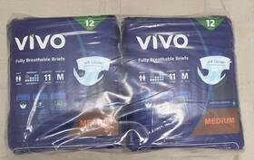 Vivo 863571000400 22 Count Organic Cotton Overnight Sensitive Skin Adult Incontinence Diaper