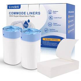 Vovoloki 727829193620 Commode Liners With Absorbent Pads For Bedside Fsa Hsa Eligible 50