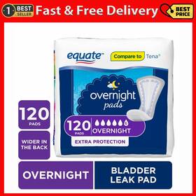 Wal-mart Stores Inc. 445001396319 Equate Options Womens Incontinence Pads Unscented Overnight 120 Count