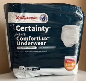 Walgreens 049022051171 Certainty Mens Underwear 12 Count Size Xxl Maximum Absorbency
