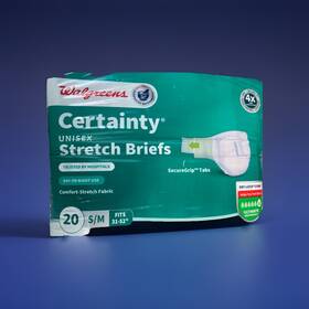 Walgreens 285801 Unisex Stretch Briefs Securegrip X3 S/m 20cnt 60 Total