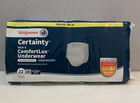 Walgreens 311917012155 Certainty Mens Comfortlux Underwear Size 2xl. Sealed/22 Count