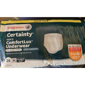 Walgreens 311917012193 Certainty Mens Underwear Size Xl 26 Count Maximum Absorbency