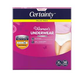 Walgreens 311917198101 Certainty Womens Underwear Maximum Absorbency Xl 38ct - New