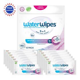 100032 Waterwipes Adult Care Sensitive Body And Intimate Hygiene Wipes 12 Packs