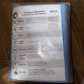 Wmp3654usa Wave Medical Products Bed Pads 3 Reusable Underpads Washable 36x54 Hospital Grade Incontinence Blue