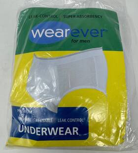 Wearever 813877010696 Mens Maximum Absorbency Incontinence Brief Holds 20 Oz. White 2x