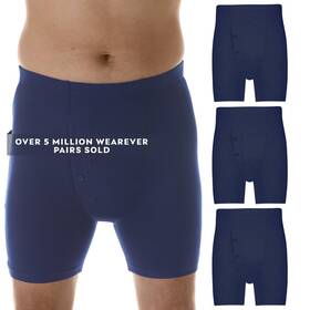 Wearever 813877012881 Men S Incontinence Boxer Briefs Bladder Control Pack Of 3 Navy Size L