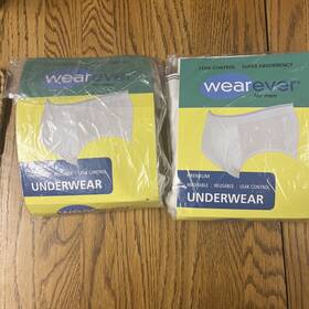Wearever 813877013123 Lot Of 2 Mens Maximum Absorbency Incontinence Brief Medium New
