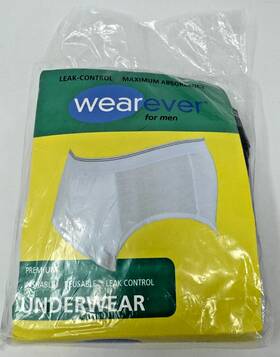 Wearever 813877013574 Mens Maximum Absorbency Incontinence Brief Holds 20 Oz. Grey 1x