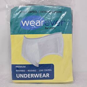 Wearever 813877013628 Mens Underwear Maximum Absorbent Incontinence Brief 20 Oz 3x Gray Leak