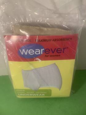Wearever 813877013710 8x Nwt White Womens Maximum Absorbency Washable Reusable Fullcut Briefs