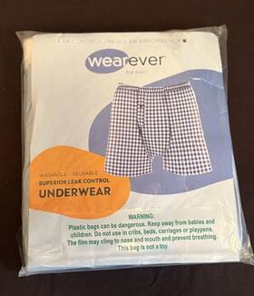 Wearever 818659020597 Underwear For Men Leak Control Large - Light Blue New