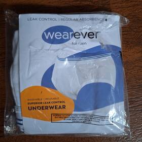 Wearever For Men 813877010184 Leak Control Underwear Size Medium Washable Regular Absorbancy