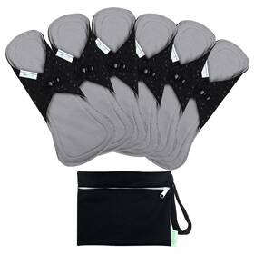 We-gjwsd-heil-1 Wegreeco 6 Pcs Reusable Menstrual Large Pack Of Black Outer Grey Inner