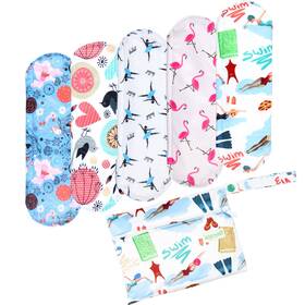 We-slp05 Wegreeco Charcoal Reusable Menstrual Pads For Small Pack Of 5 Dynamic