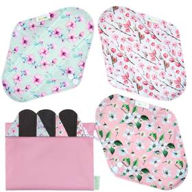 We-wsd-yhs-1 Wegreeco Reusable Menstrual Pads - Small Pack Of 6 Cherry Blossoms