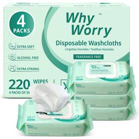 Whyworry 928836508412 Wet Wipes For Adults 8 Inch X12 Extra Large Body Cleansing Elderly And I