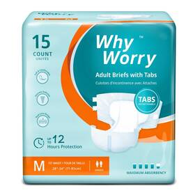 Wad01-a617 Whyworry Adult Diapers With Tabs Disposable Incontinence Briefs For Women Men M