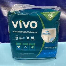 Wau01-a407 Whyworry Vivo Fully Breathable Underwear Xl 11ct