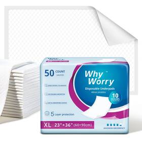 Wup01-a459 Whyworry Extra Large Disposable Bed Pads 23 Inch X 36 Super Absorbent Leakproof Incont