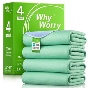 Wup05-c142 Whyworry Washable Bed Pads For Adult 34x36 Inch Pack Of 4 Green
