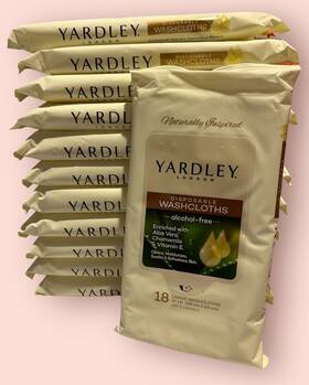 Yardley 850016674999 216 London Disposable Washcloths 12 Sealed Pks Of 18