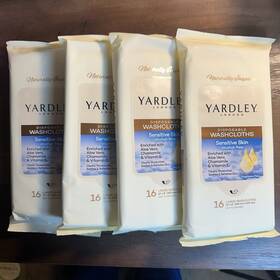 Yd399954 Yardley London Disposable Sensitive Skin Washcloths 4pk 16ct Fragrance Free Wipe