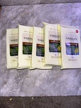 Yd667499 Yardley 5x London Disposable Alcohol -free Washcloths 18 Wipes 12 Inch X8