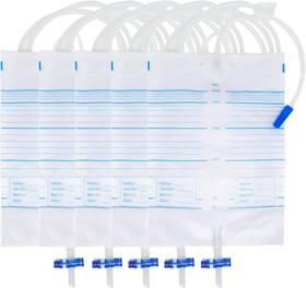 Ybhoc 711181459586 5pcs Urine Drainage Bag Anti-reflux 2000 Ml Volume 48 Inch Tube Clips A