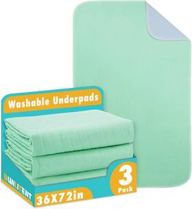 Yiwu Lan Qiang Electronic Commerce Co. Ltd 445018318304 Washable Underpads 36 Inch X 72 3 Pack - Heavy Absorbency Reusable Bedwetting Inc