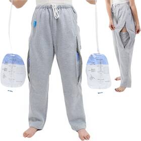 Kisjeu788 Ynx8667 Catheter Leg Bag Pants Urine Holder For Men/women Double Zippered Po